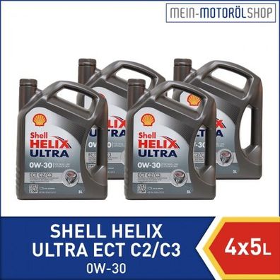 Shell Helix Ultra ECT C2 C3 0W-30 4x5 Liter