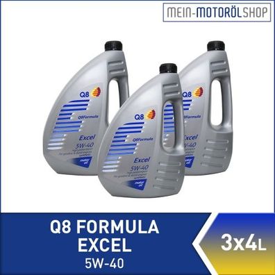 Q8 Formula Excel 5W-40 3x4 Liter