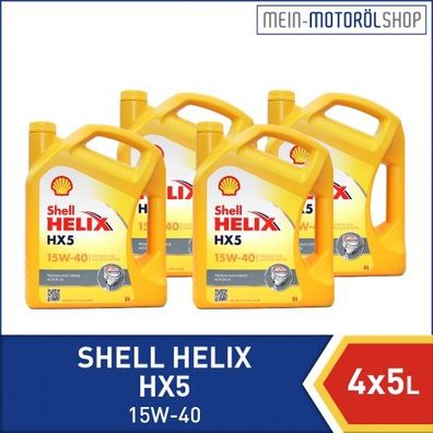 Shell Helix HX5 15W-40 4x5 Liter
