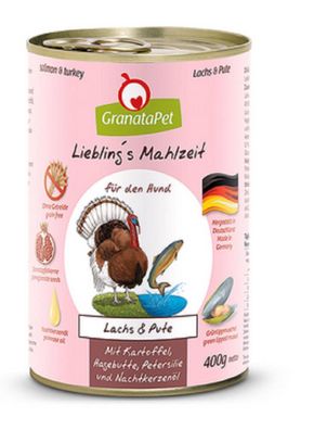 GranataPet ¦ Lieblings Mahlzeit - Lachs & Pute mit Kartoffel, Hagenbutten, Petersi...