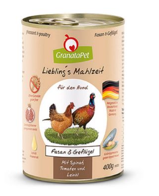 GranataPet | Liebling's Mahlzeit - Fasan & Geflügel mit Spinat, Tomaten & Leinöl ...
