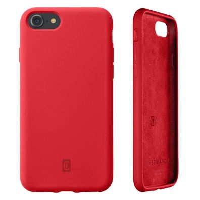 Cellularline Sensation Silikon Hülle für Apple iPhone 7/8/ SE soft touch Case Rot
