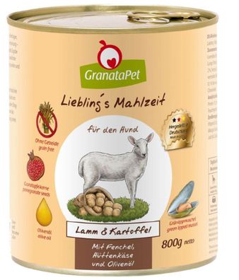 GranataPet¦Liebling's Mahlzeit - Lamm & Kartoffel mit Fenchel, Hüttenkäse & Oliven...