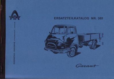 Ersatzteilliste Hanomag Garant mit Motor D 28 GLA