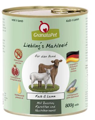 GranataPet¦ Liebling's Mahlzeit - Kalb & Lamm mit Zucchini, Karotten und Nachtkerz...