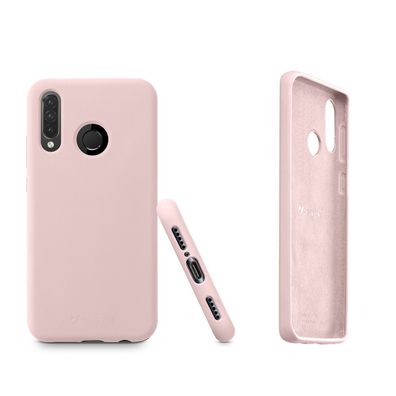 Cellularline Hülle Case Backcover für Huawei P30 Lite soft-touch Silikon Rosa