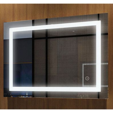 LED Bad-Spiegel 80x60 cm Lichtspiegel Touchschalter Beschlagfrei Spiegel Dimmbar
