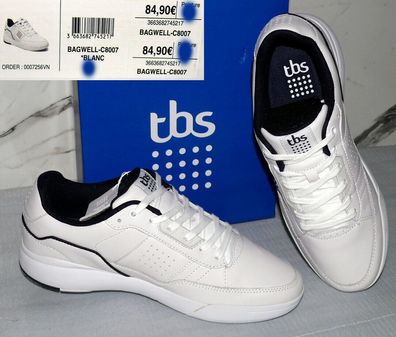 TBS C8007 Bagwell LOW Echt Leder Sport Schuhe Sneaker Boots 40 46 White Black