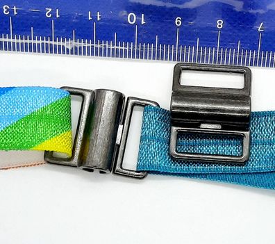 2-teiliger Gurtverschluss Armband Metall Farbe Rauch Bandbreite 15mm rechteckig