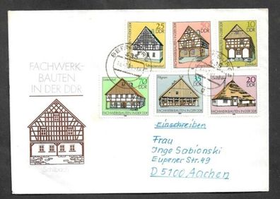 Umschlag DDR gelaufen von Berlin nach Aachen Fachwerkbauten 16.7.1981