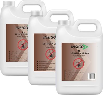 INSIGO 3x2L Anti Spinnenspray Mittel Schutz Abwehr Vernichter gegen Spinnen frei Ex