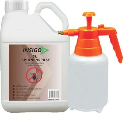 INSIGO 5L + 2L Sprüher Spinnenspray Mittel Schutz Abwehr Vernichter gegen Spinnen