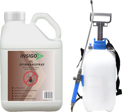 INSIGO 5L + 5L Sprüher Spinnenspray Mittel Schutz Abwehr Vernichter gegen Spinnen