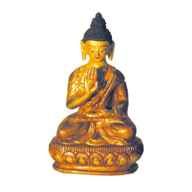Pancha Buddha Vairochana Kupfer vergoldet H: 7,5 cm Nepal-Handwerk