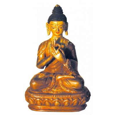 Pancha Buddha Akshobhya Kupfer vergoldet H: 7,5 cm Nepal-Handwerk