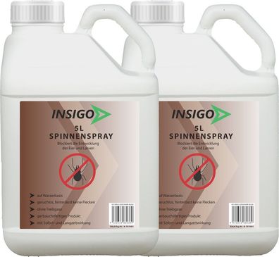 INSIGO 2x5L Anti Spinnenspray Mittel Schutz Abwehr Vernichter gegen Spinnen frei Ex