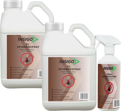 INSIGO 2x5L + 500ml Spinnenspray Mittel Schutz Abwehr Vernichter gegen Spinnen