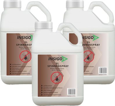 INSIGO 3x5L Anti Spinnenspray Mittel Schutz Abwehr Vernichter gegen Spinnen frei Ex
