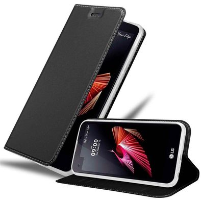 Cadorabo Hülle kompatibel mit LG X SCREEN in CLASSY Schwarz - Schutzhülle mit ...