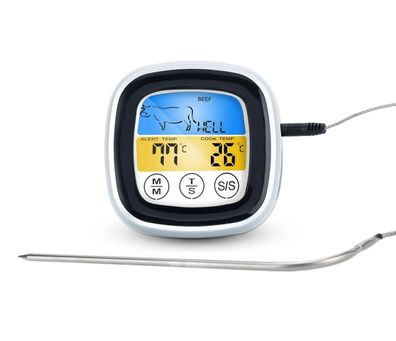 Cadorabo Intirilife Barbecue Thermometer in Weiss – Digitales BBQ Thermometer mit ...