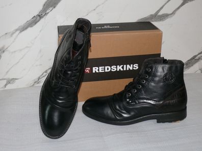 Redskins JK30136 BAMBOL ZIP Echt Leder Business Schuhe Hi Boots Sneaker 45 Black