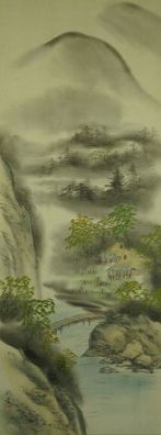 Japanisches Rollbild Kakejiku Kakemono Landschaft Japan Scroll 3776