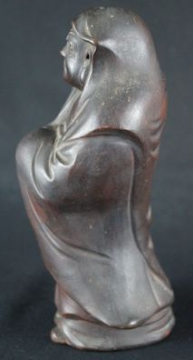 Japanische Bodhidharma Daruma Figur Bizen Keramik Statue Figurine 4439