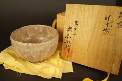 Handgetöpferte Japanische Teeschale Chawan Hagi Keramik Japan tea bowl 4955