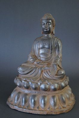 Antike Japanische Buddha Figur Statue Skulptur aus Eisen Kunst Japan Art 5326