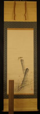 Eisvogel auf einem Ast Japanisches Rollbild Kakejiku Kakemono Japan 5625