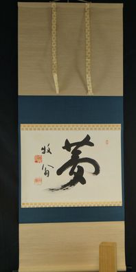 Zen Kalligrafie Japanisches Rollbild Kakejiku Kakemono Japan Hanging Scroll 5957