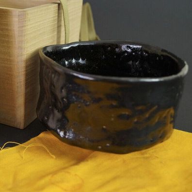 Handgetöpferte japansiche Teeschale (Chawan) Seto Keramik von Haruo Kato 6066