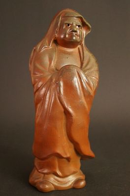 Japanische Bizen Bodhidharma (Daruma) Statue Figur Japan Figurine