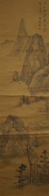 Antikes Japanisches Rollbild Kakejiku Landschaft Japan Scroll 3604
