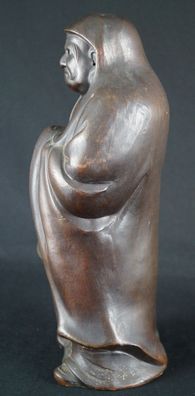 Japanische Bodhidharma Daruma Figur Bizen Keramik Statue Figurine 4433