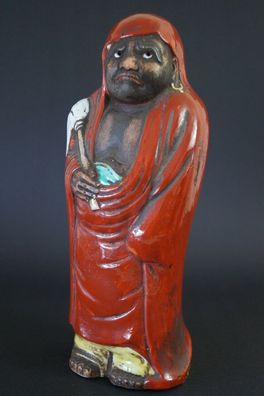 Antike Japanische Bodhidharma Daruma Figur Statue Kutani Porzellan Meiji 5323
