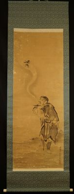 Der Einsiedler Japanisches Rollbild Kakejiku Kakemono Japan Scroll 5612
