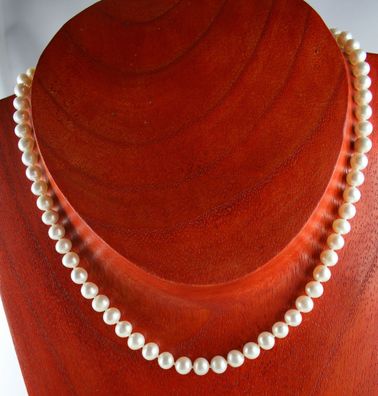Perlenkette Süßwasser Perlen AAA Qualität 40 bis 45 cm lang Durchmesser 6 - 6,5 mm