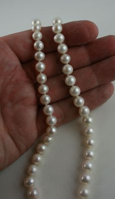 Perlenkette Süßwasser Perlen AAA Qualität 40 bis 45 cm lang Durchmesser 8 - 8,5 mm