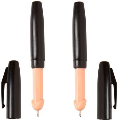 2 x erotischer Kugelschreiber in Penis Form 11,5 cm Willy GAG Geschenk
