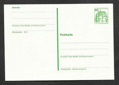 Ganzsache Berlin Postkarte 50 Pfennig Burgen und Schlösser P 109