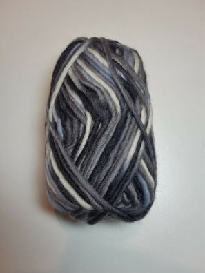 Filzgarn, fürs Strickfilzen, multicolor, weiß-grau-schwarz, Farbe 9175, 50 g