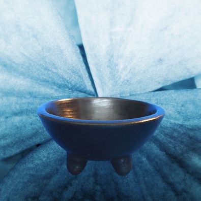 Räucherschale HEXE Keramik schwarz H: 4,5 cm D: 8,5 cm Handarbeit