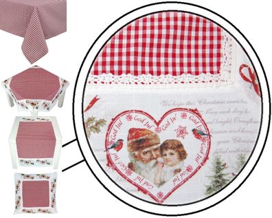 Hossner Weihnachten Landhaus Tischdecke Tischläufer Kissenhülle Kissenbezug Rot