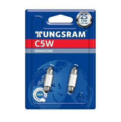 Tungsram C5W 12V 5W SV8,5-8 soffitte Standard 2St. Blister