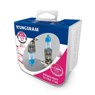 Tungsram H1 12V 55W P14,5s Megalight + 120% mehr Licht 2St. Lampen