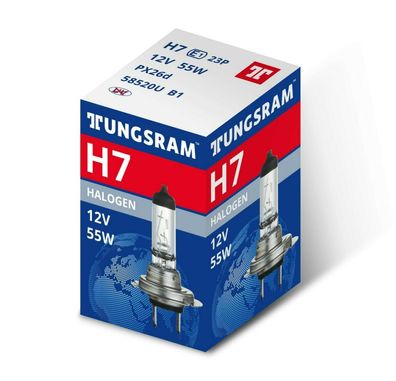 Tungsram H7 12V 55W PX26d Standard extended lifetime erhöhte Lebensdauer 1st.