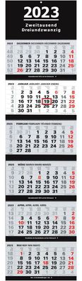 Großer 6-Monatskalender 2023 XXL Wandkalender 6 Monate Bürokalender schwarz