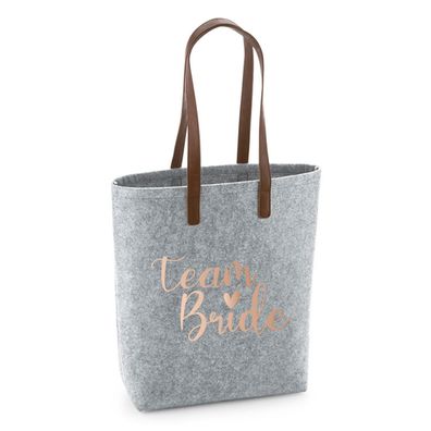 Schultertasche Team Bride | Filztasche mit Aufdruck | Umhängetasche für JGA