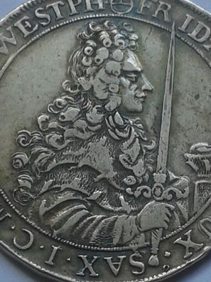 Dresden Reichstaler 1695 Sachsen Friedrich August I. August der Starke 28,83g Silber
